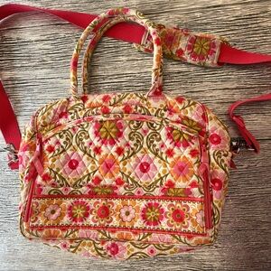 Vera Bradley Fabulous Floral Quilted Women's Laptop Bag/Briefcase,Pink and Green